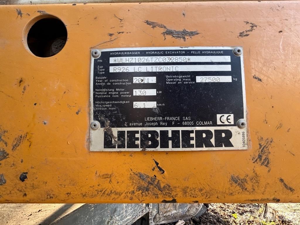 Liebherr R 926 LC NL Graafmachines Long Reach