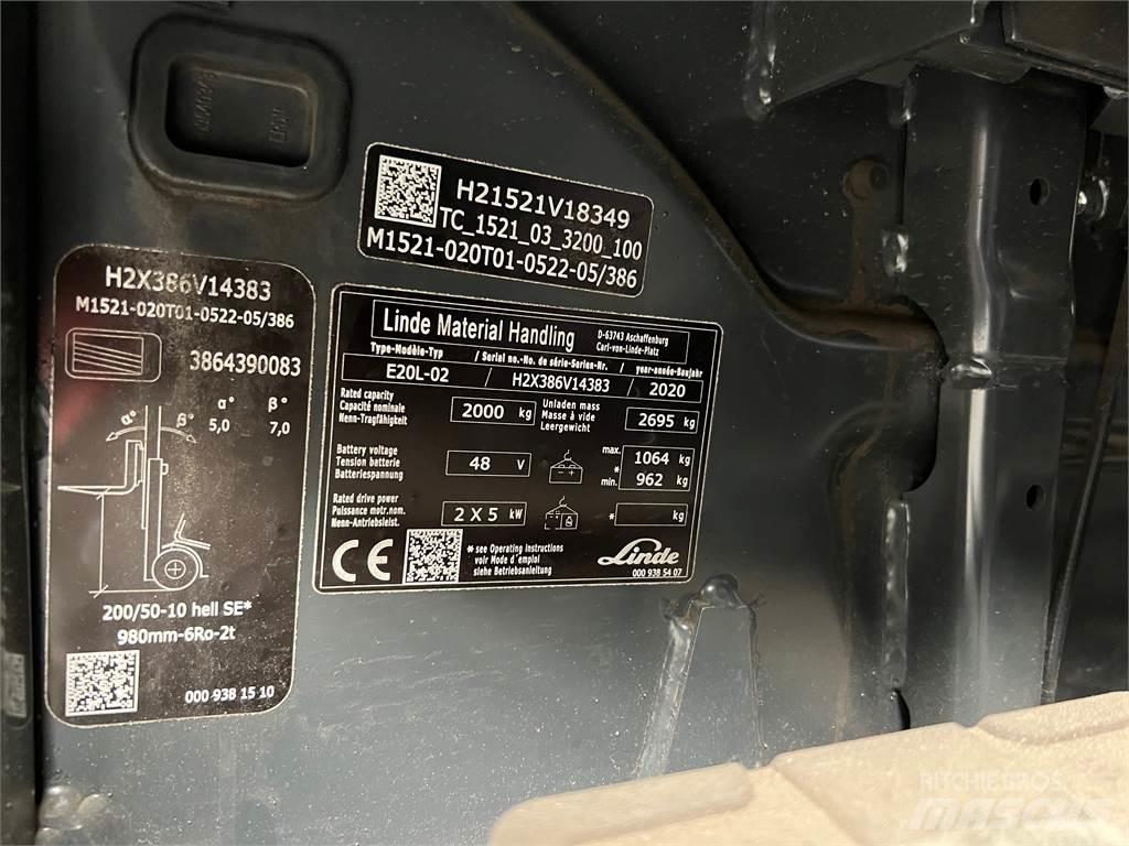 Linde E20L-02 Elektrische heftrucks