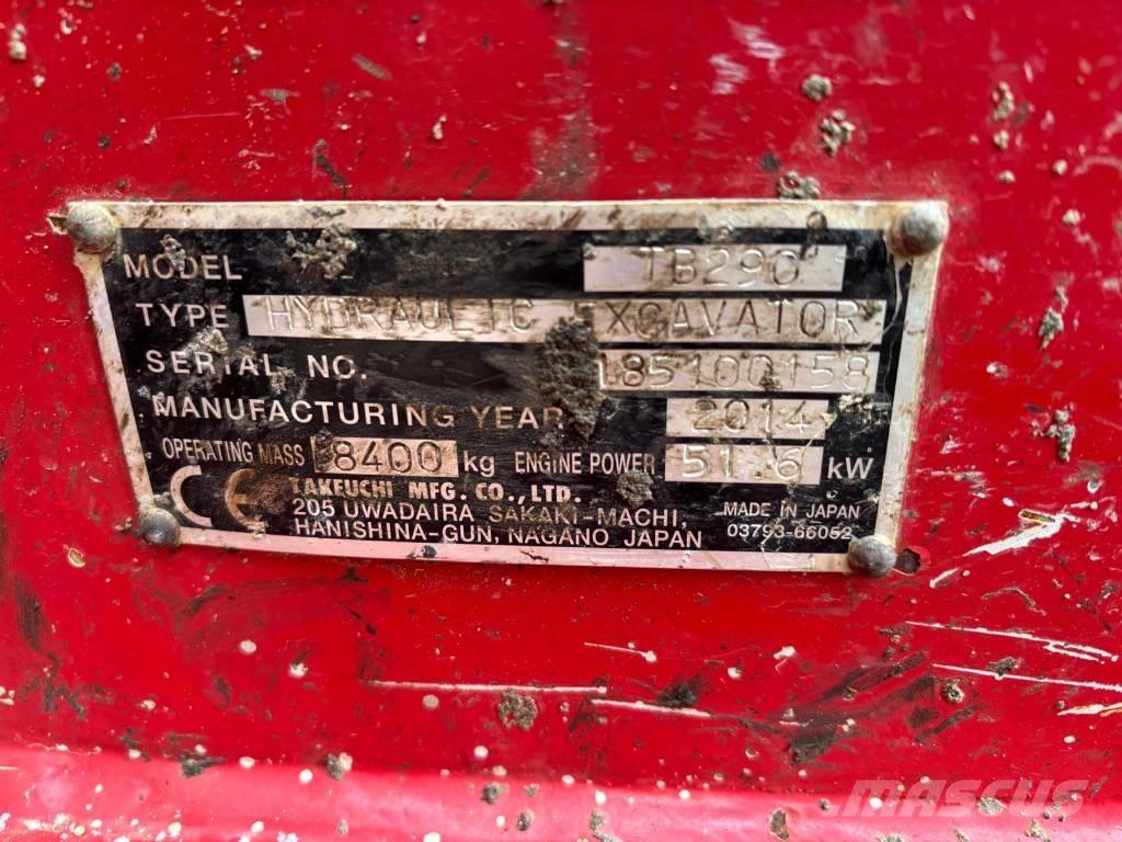 Takeuchi TB290 Midigraafmachines 7t - 12t