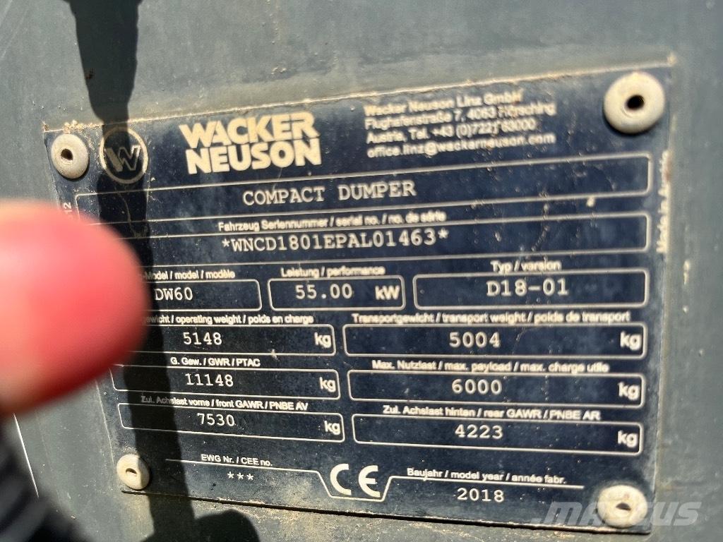 Wacker Neuson DW 60 Mini Dumpers