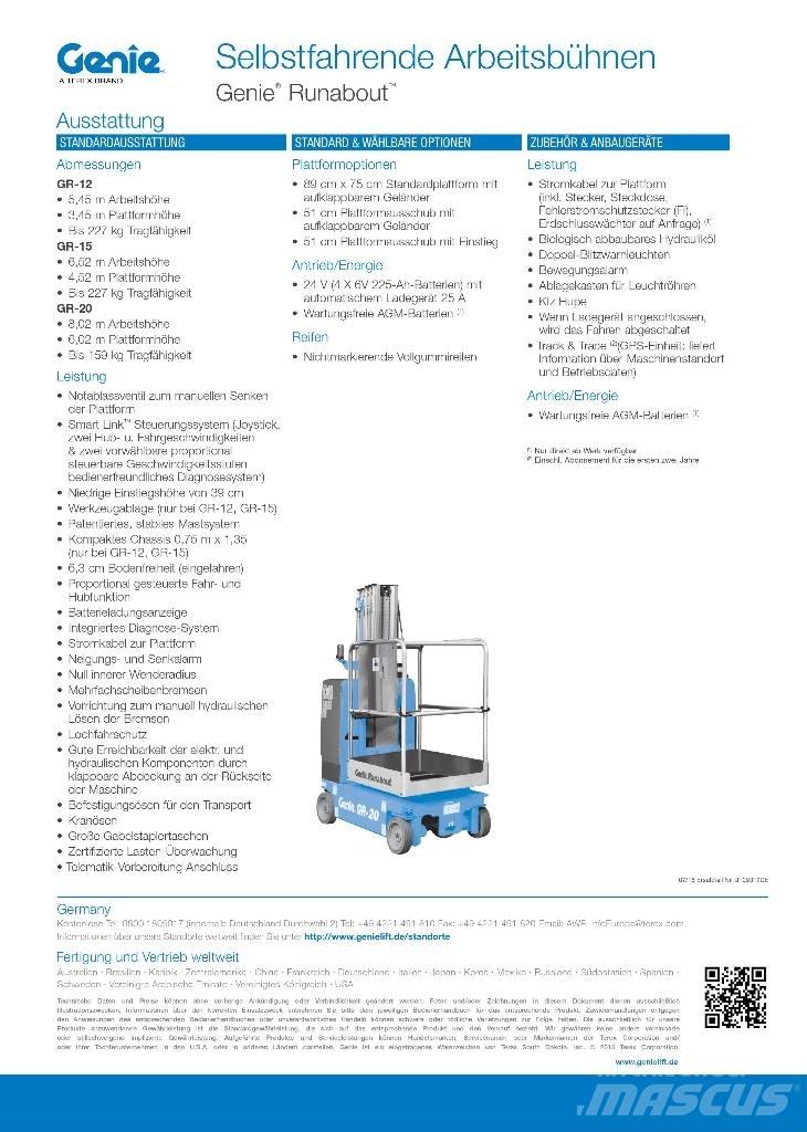 Genie GR-20 Personenliften en invalideliften
