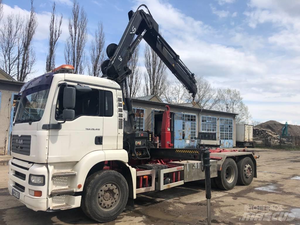 MAN 26.413 Containertrucks met kabelsysteem