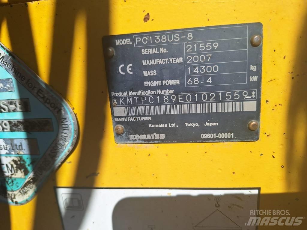 Komatsu PC 138 US-8 Rupsgraafmachines