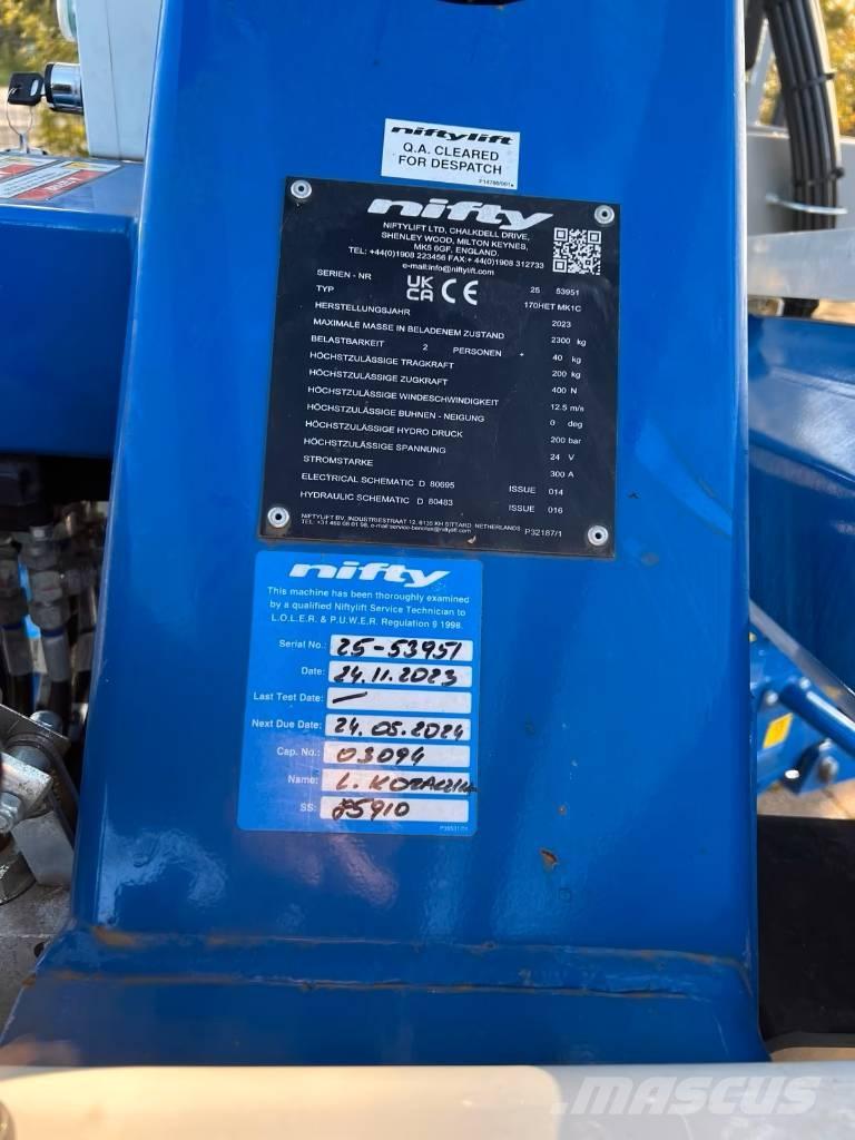 Niftylift 170 HET Aanhanger hoogwerkers