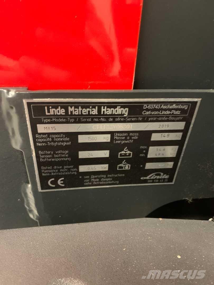 Linde MT15 Stapelaar meeloop