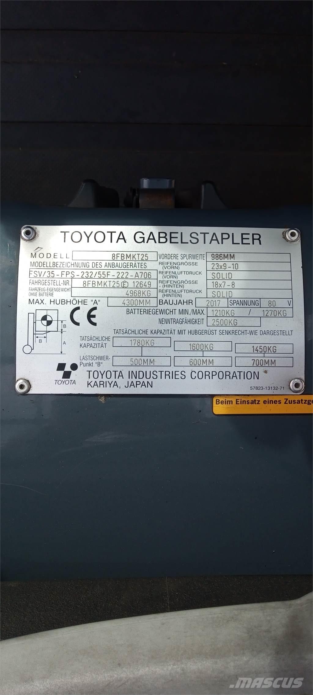 Toyota 8FBMKT25 Elektrische heftrucks
