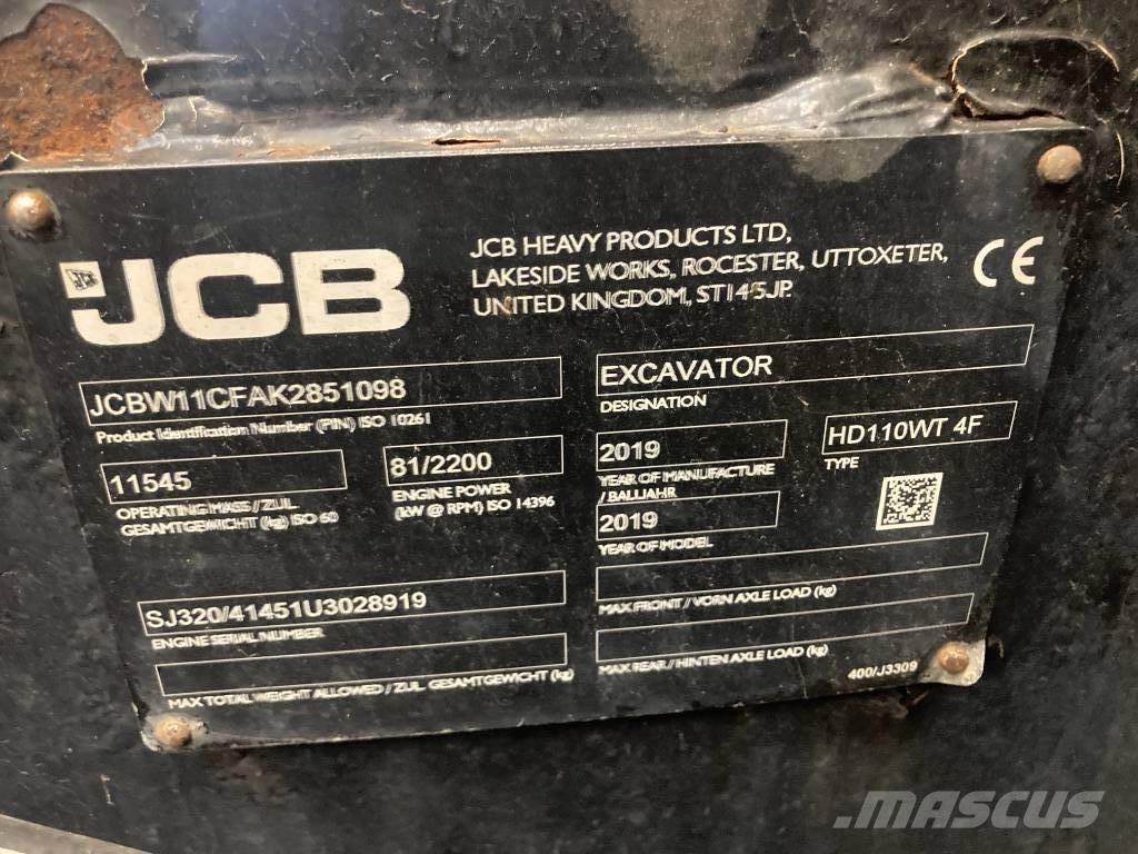 JCB Hydradig HD110W Wielgraafmachines