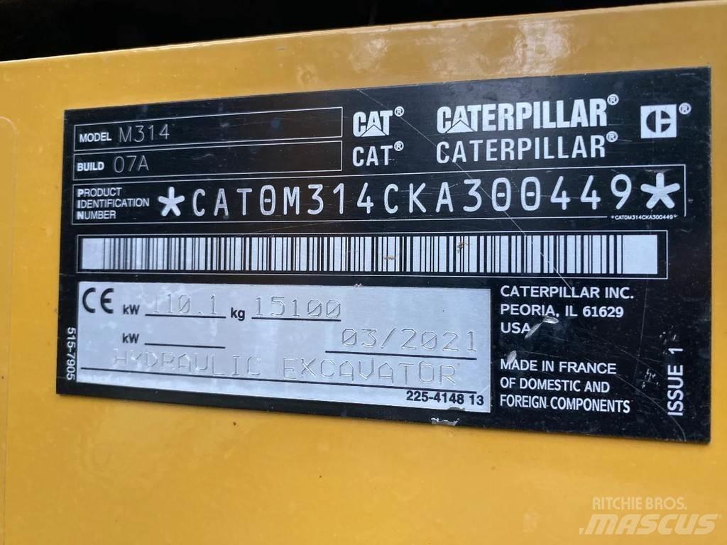 CAT 314 Next gen Wielgraafmachines