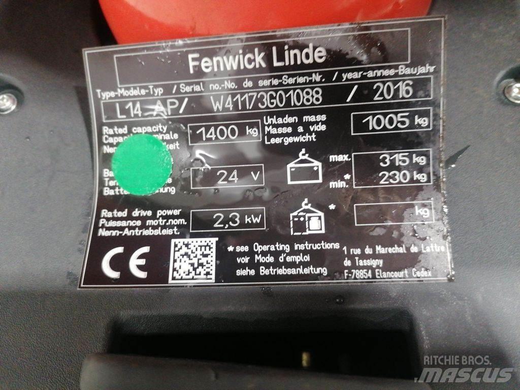 Linde L14AP Stapelaar meeloop