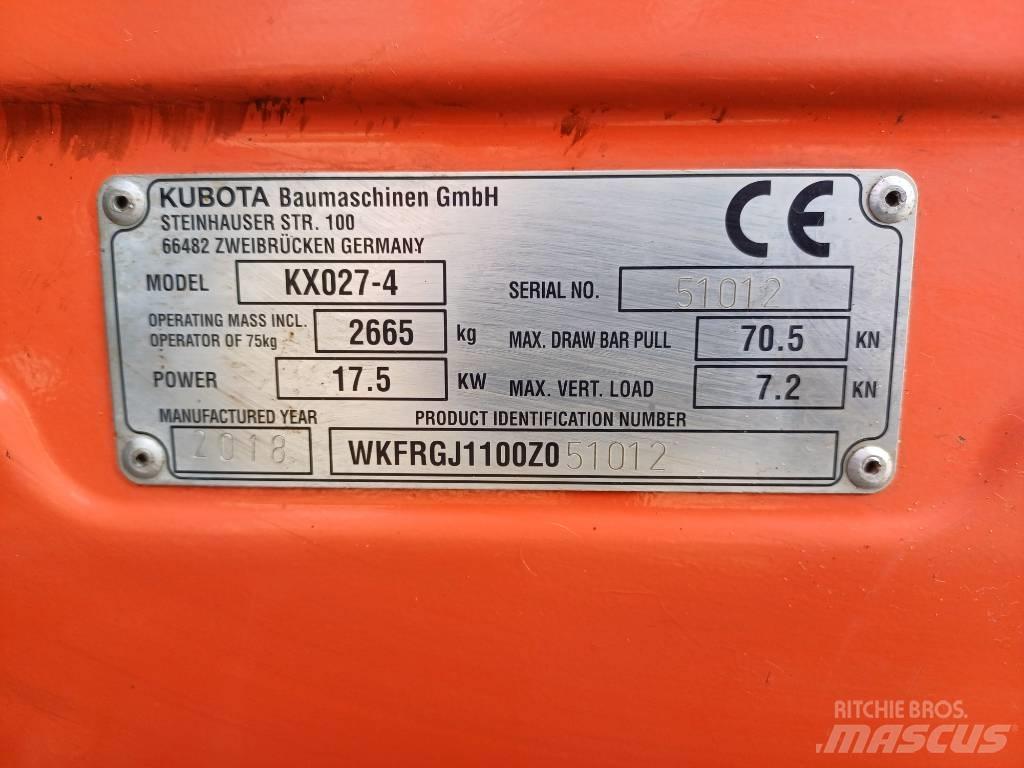 Kubota KX027-4 Minigraafmachines < 7t