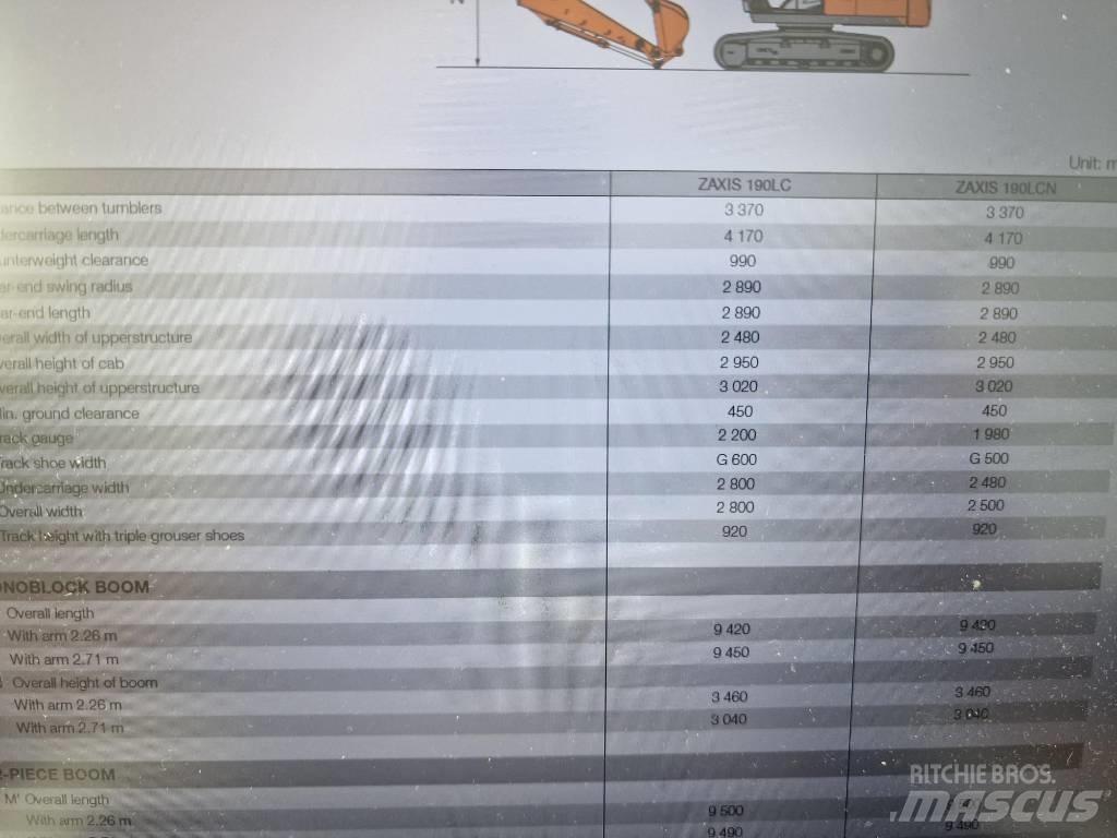 Hitachi ZX190LC-6 Rupsgraafmachines