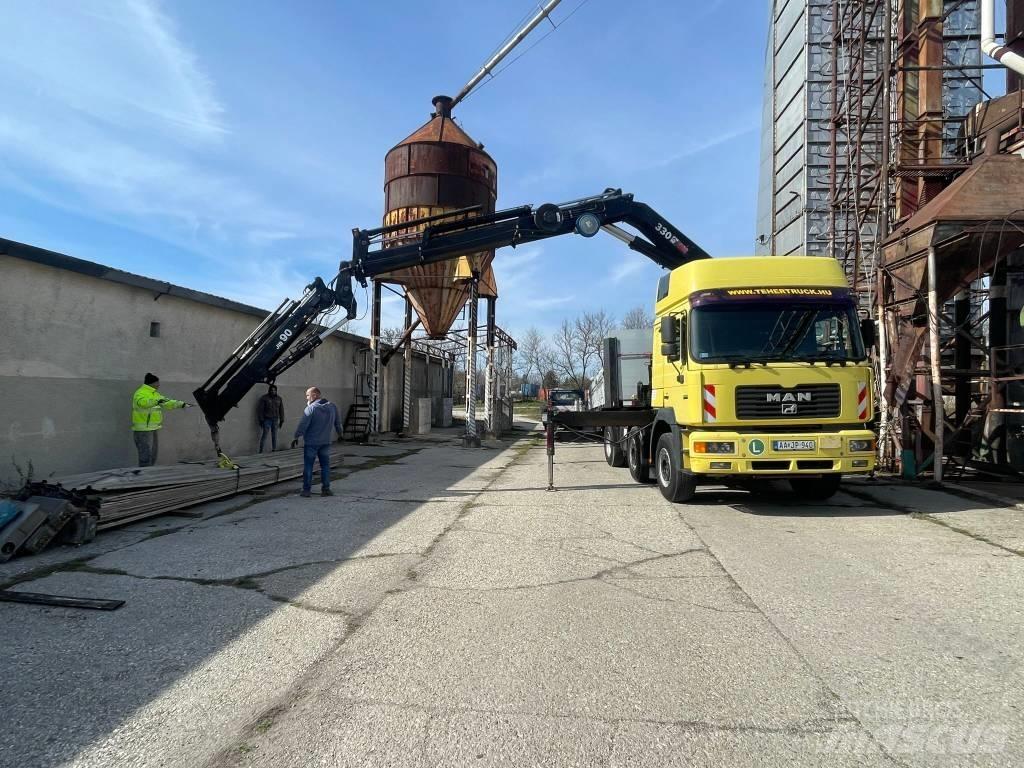 MAN F 2000 Vlakke laadvloer met kraan