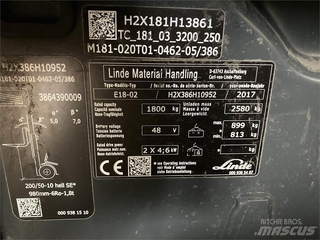 Linde E18 Elektrische heftrucks