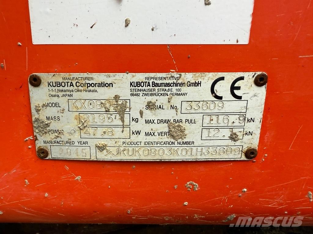 Kubota KX 080-4 Midigraafmachines 7t - 12t