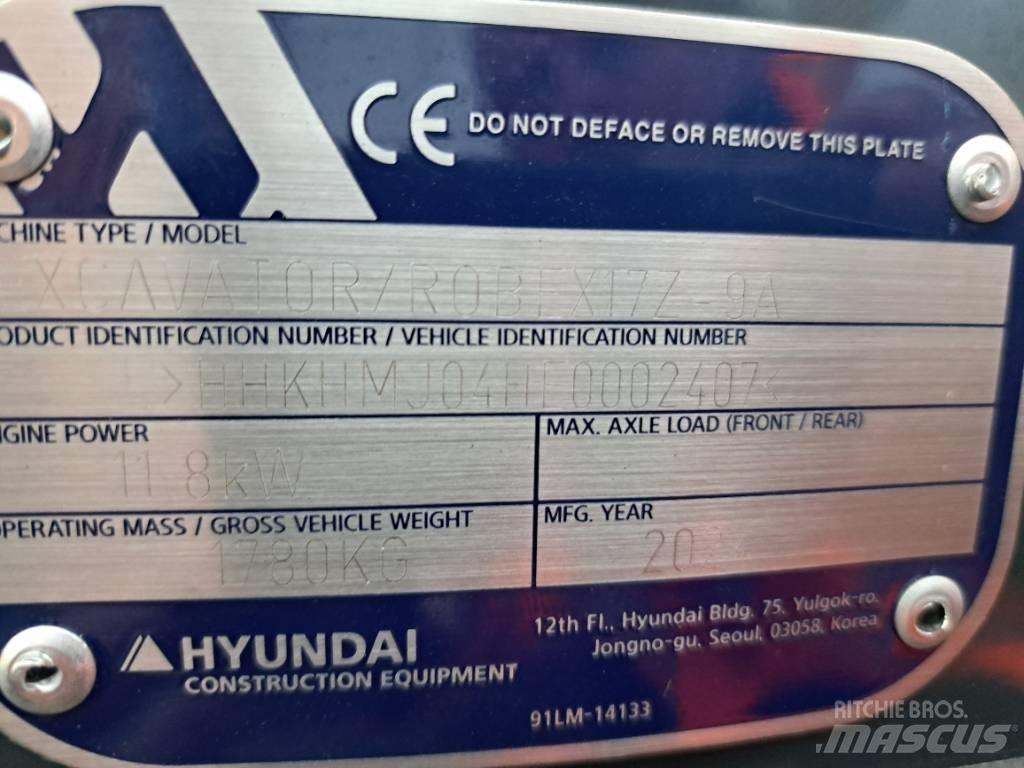 Hyundai R17Z-9AK Minigraafmachines < 7t