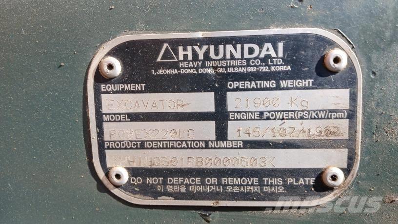 Hyundai Robex 220 LC Rupsgraafmachines