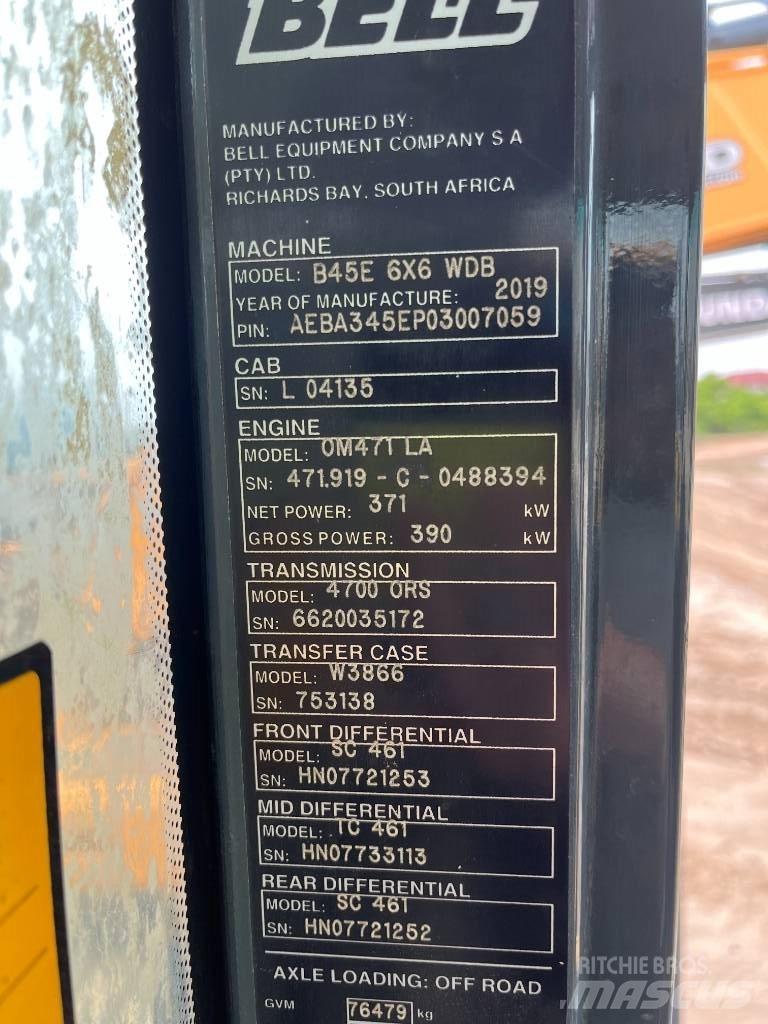 Bell B45E Knik dumptrucks