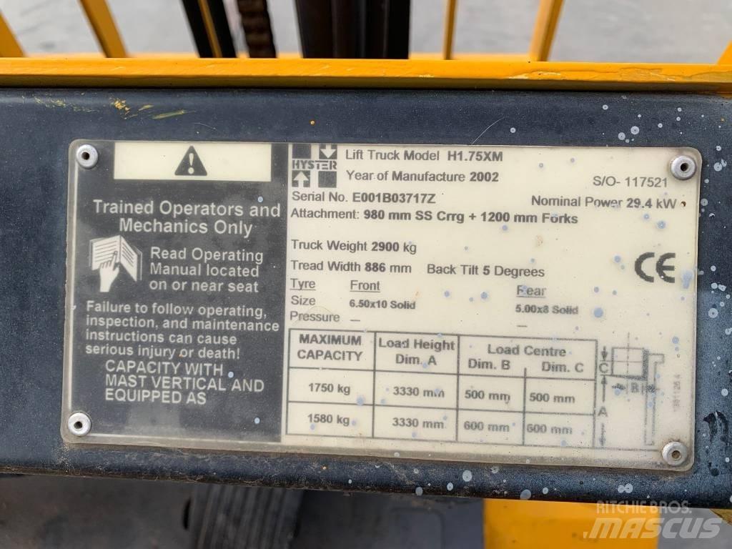 Hyster H 1.75 XM LPG heftrucks
