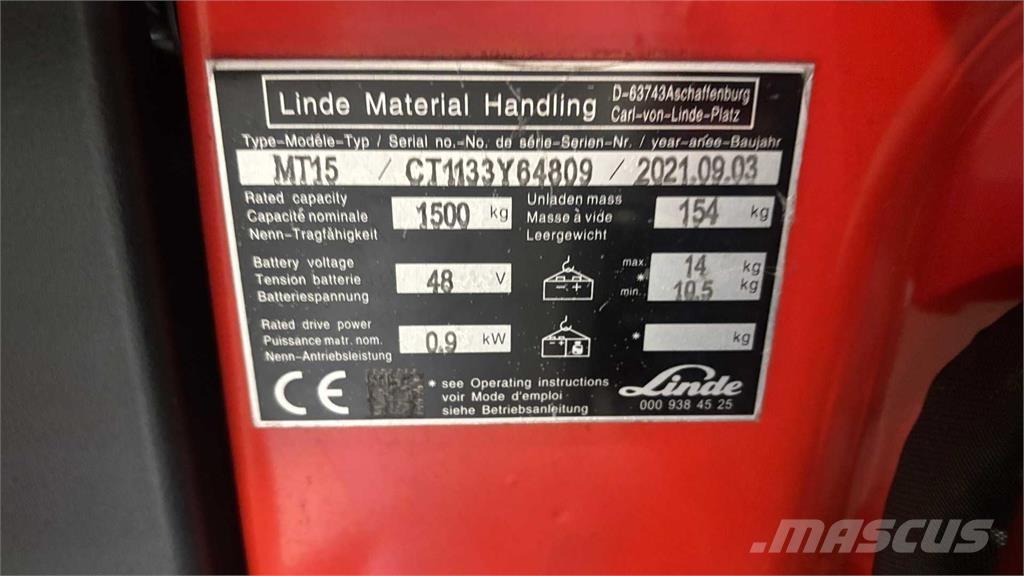 Linde MT15 Elektrische heftrucks