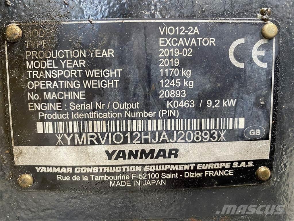 Yanmar VIO12 Wielgraafmachines