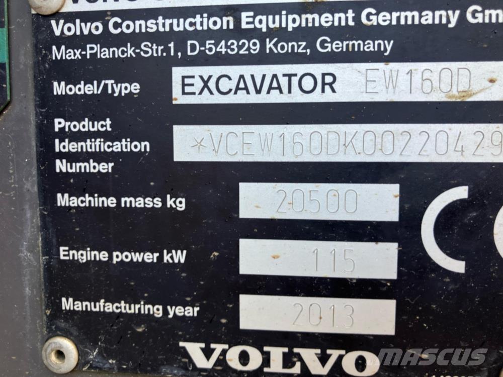 Volvo EW160D Wielgraafmachines