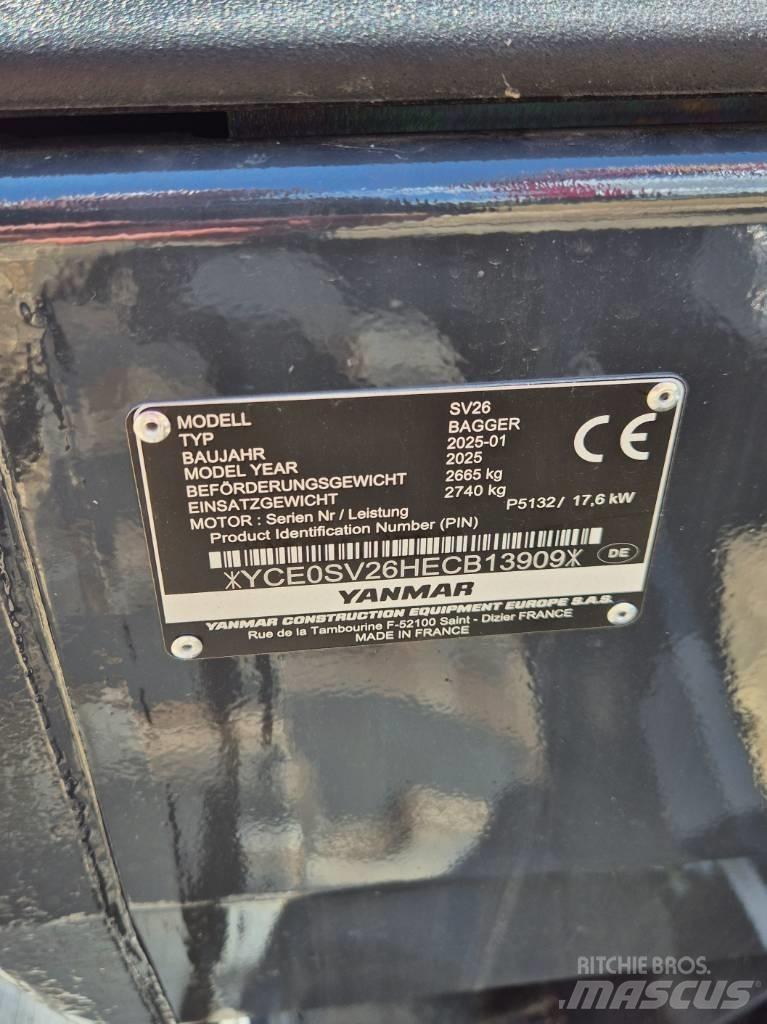 Yanmar SV26 Advance Minigraafmachines < 7t