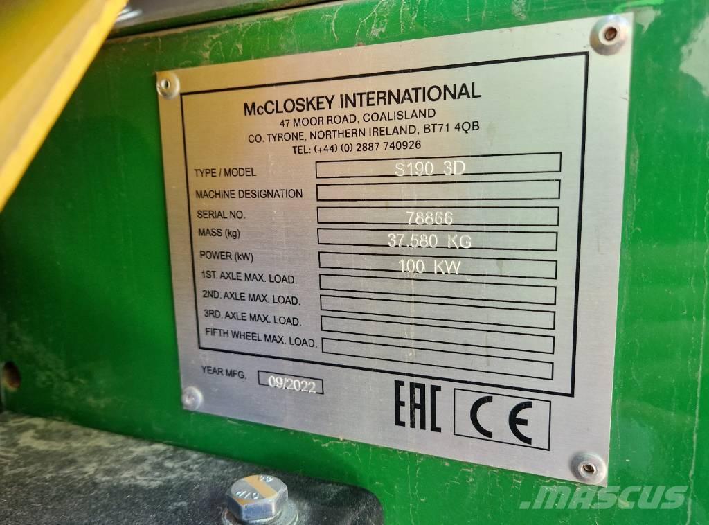 McCloskey S190 Mobiele zeefinstallaties