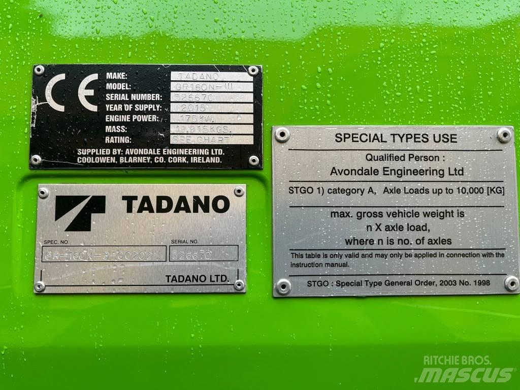 Tadano GR 160 n3 Ruwterrein kranen