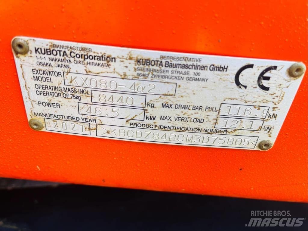 Kubota KX 080-4 Midigraafmachines 7t - 12t