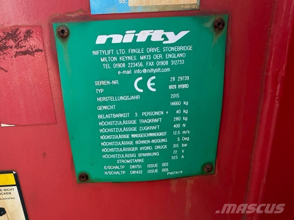 Niftylift HR 28 Knikarmhoogwerkers