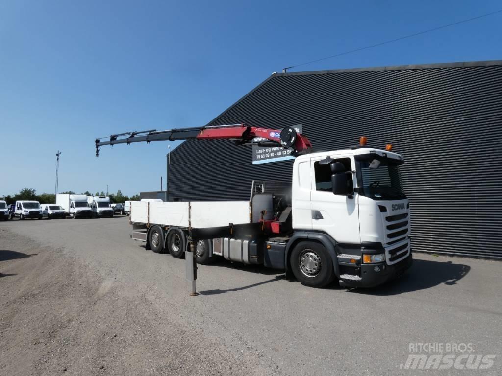 Scania G 450 Vlakke laadvloer met kraan