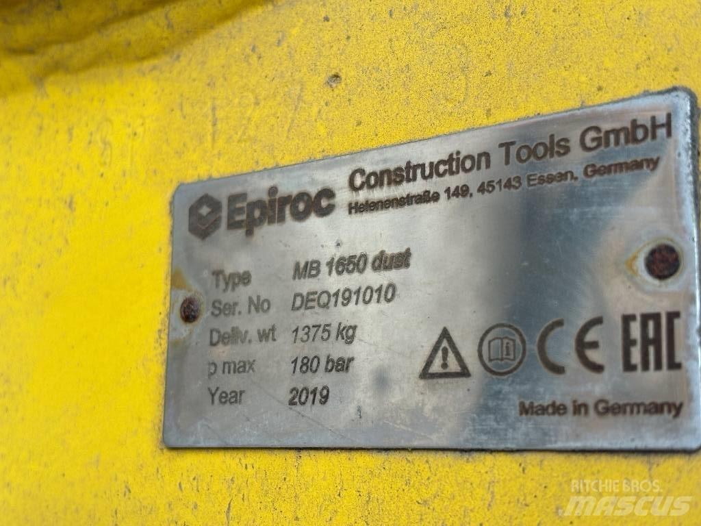 Epiroc MB 1650 Dust Hamers en brekers