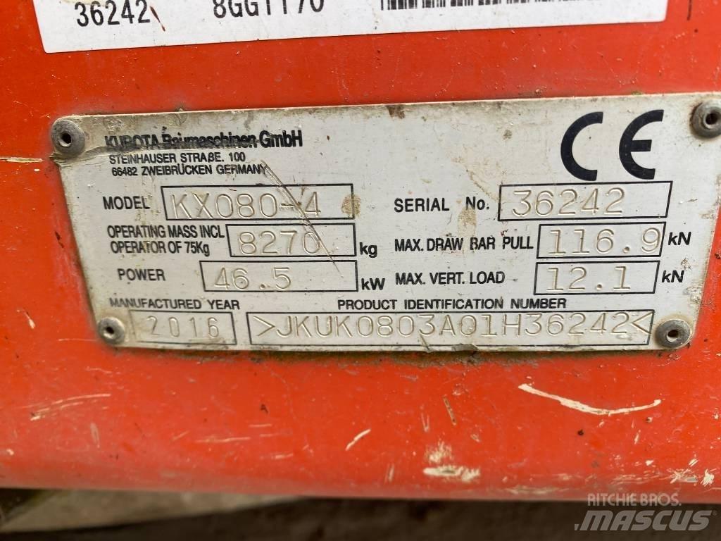 Kubota KX 080-4 Midigraafmachines 7t - 12t