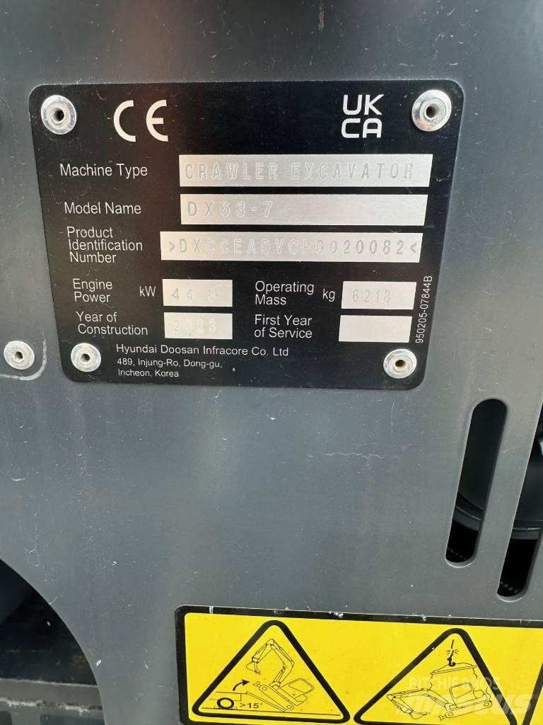 Develon DX 63-7 Minigraafmachines < 7t