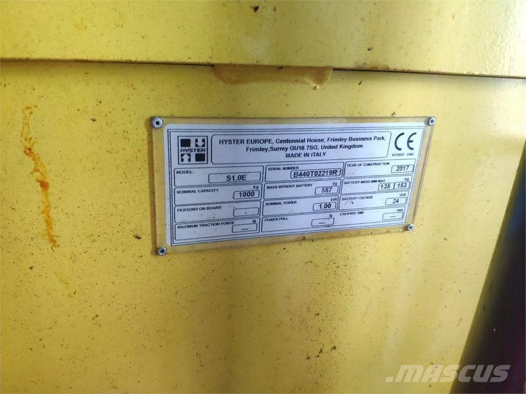 Hyster S1.0E Stapelaar meeloop