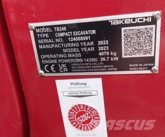Takeuchi TB 240 DPF Minigraafmachines < 7t
