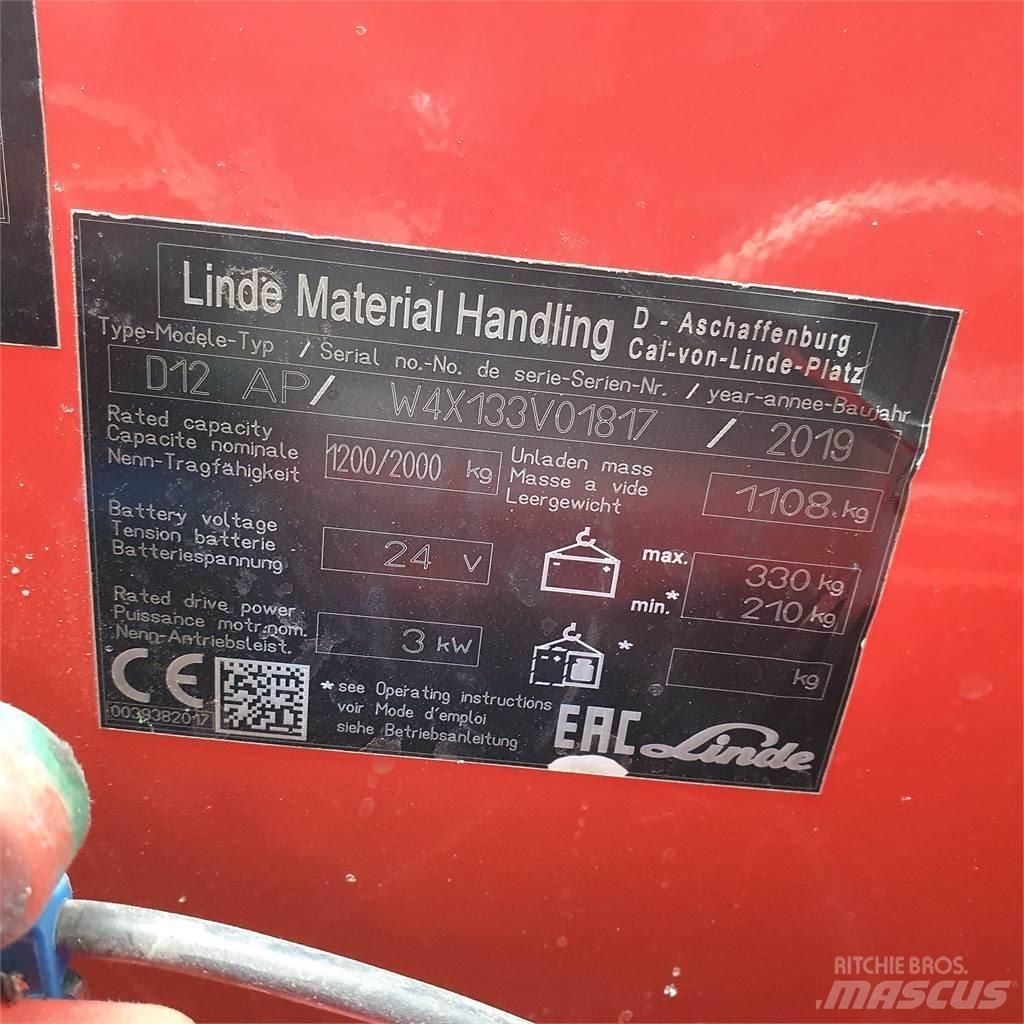 Linde D12AP Stapelaar meeloop