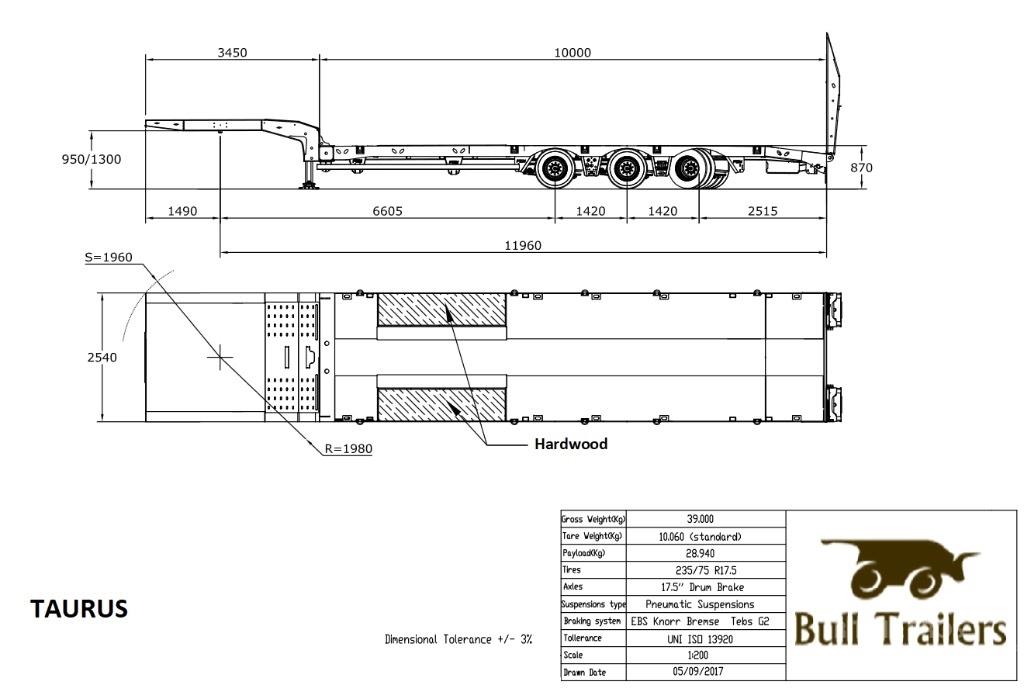 Bull Trailers Taurus Vlakke laadvloeren