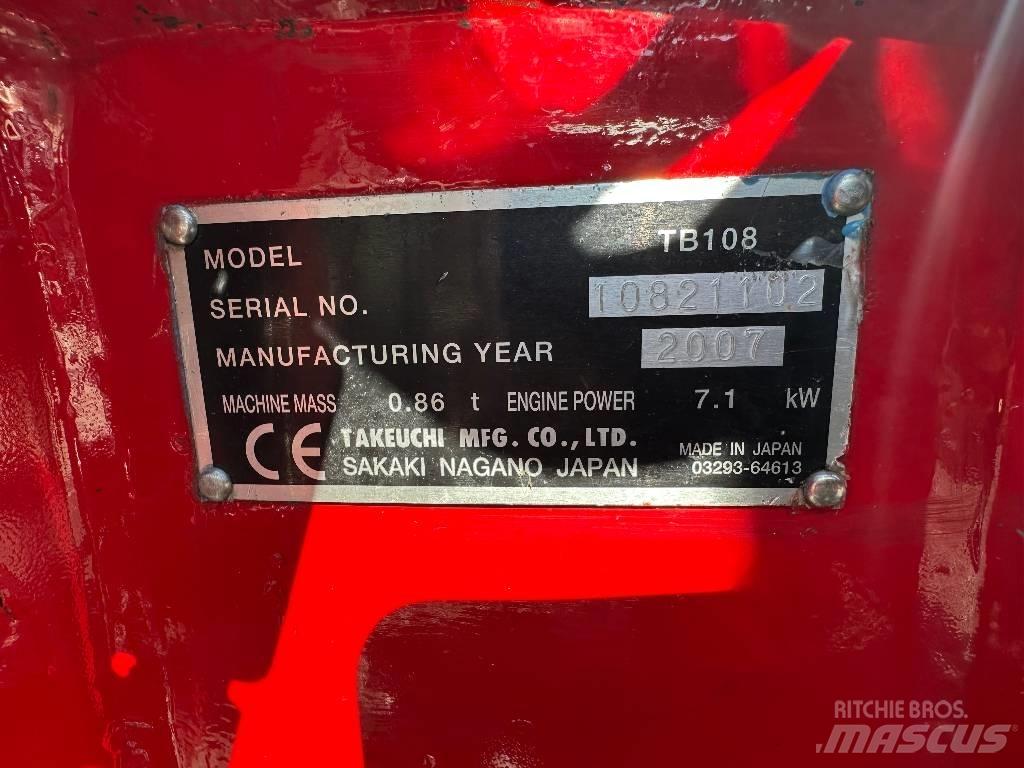 Takeuchi TB 108 Minigraafmachines < 7t
