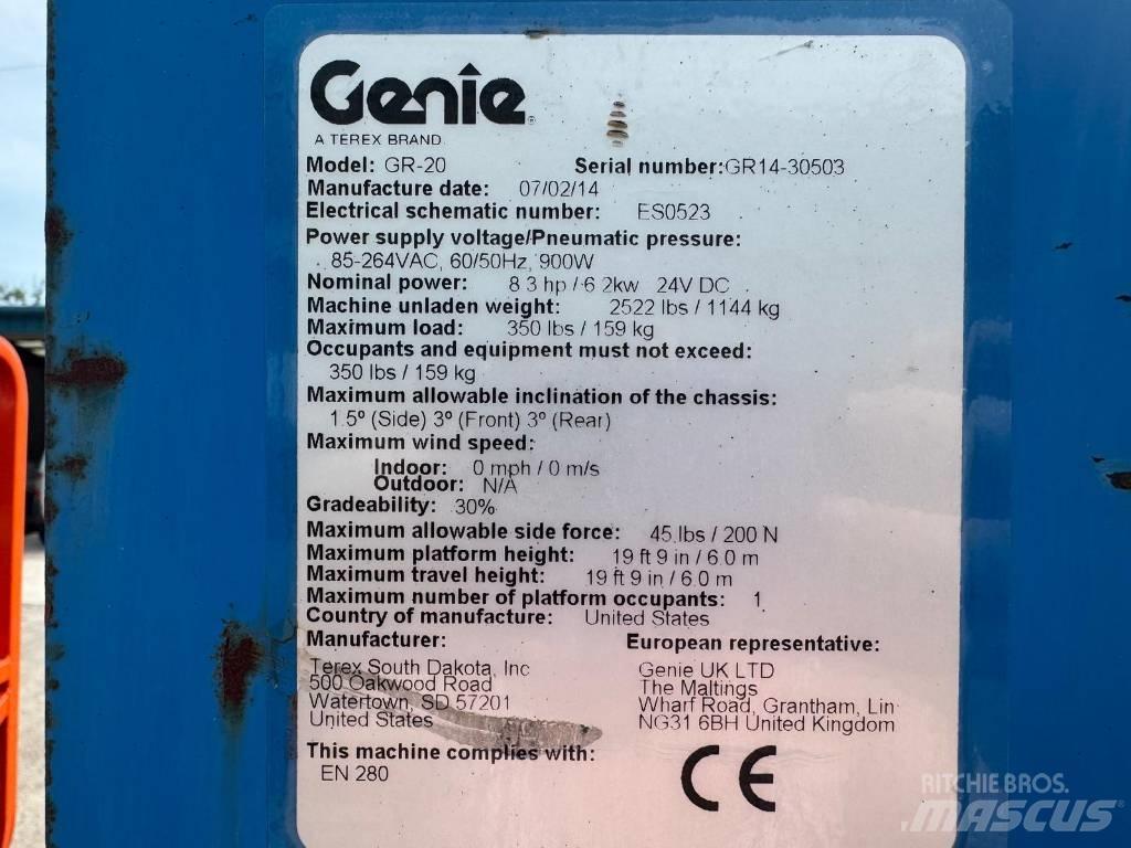 Genie GR 20 Personenliften en invalideliften