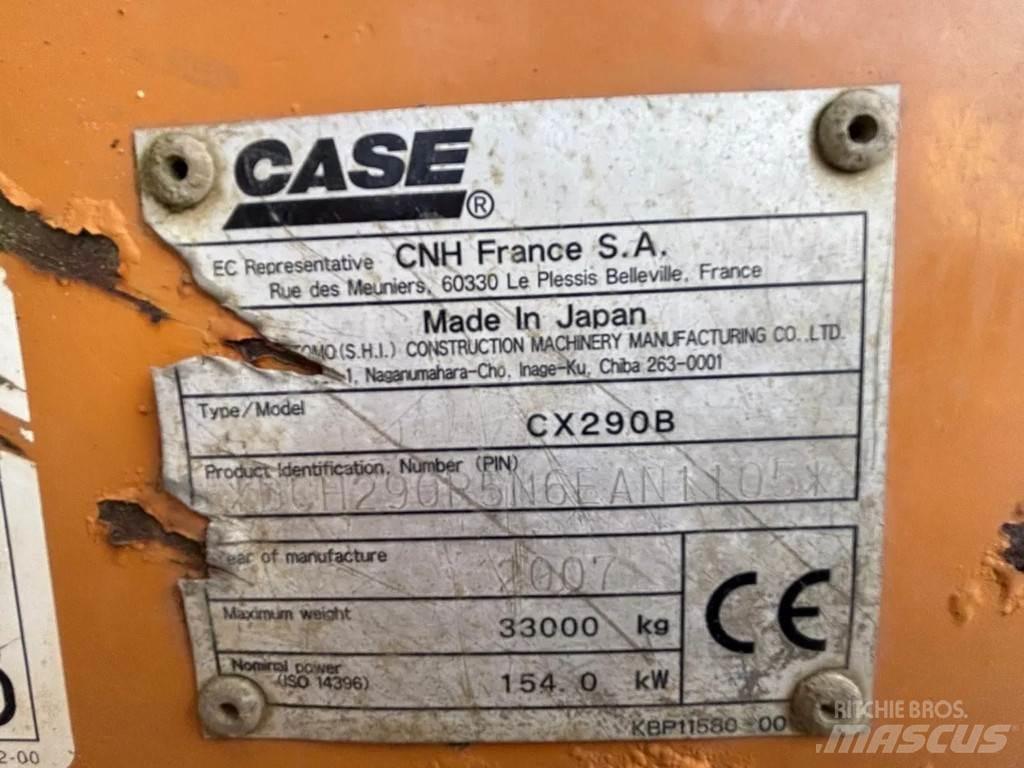 CASE CX290B Rupsgraafmachines