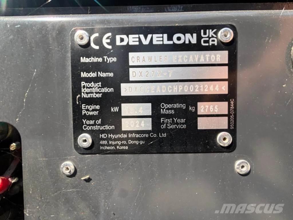 Doosan DX27Z-7 Minigraafmachines < 7t