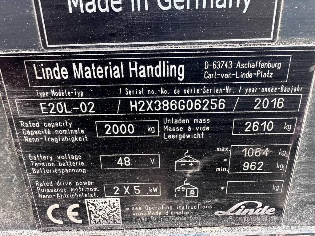 Linde E20L-02 Elektrische heftrucks