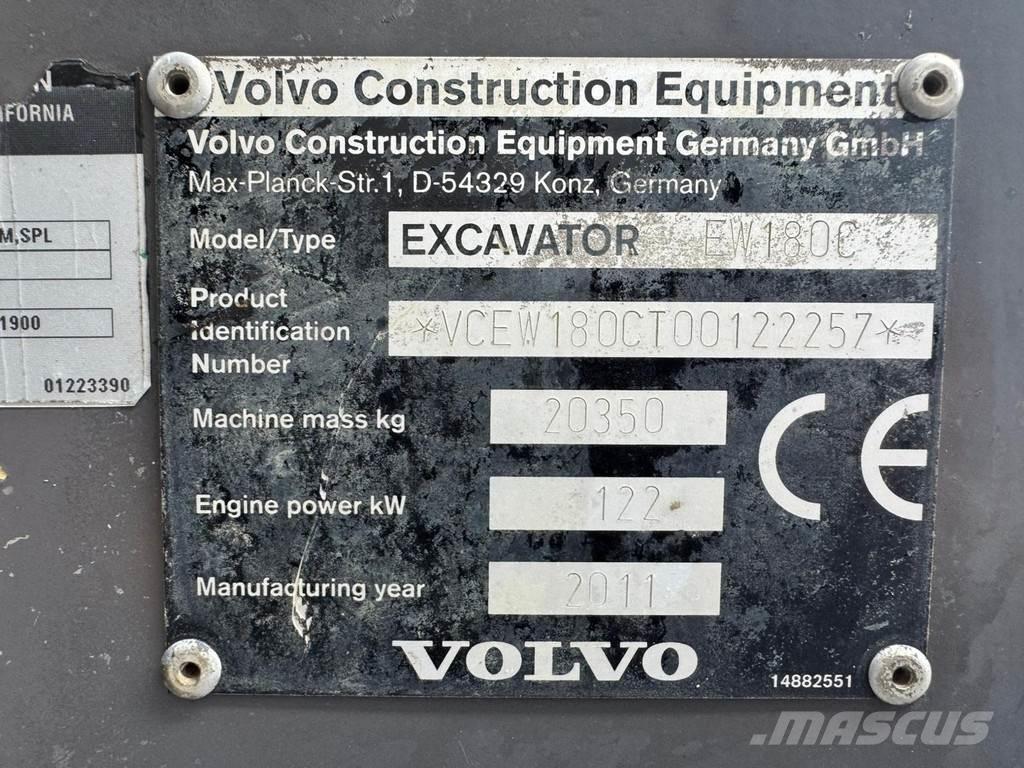 Volvo EW180C Wielgraafmachines
