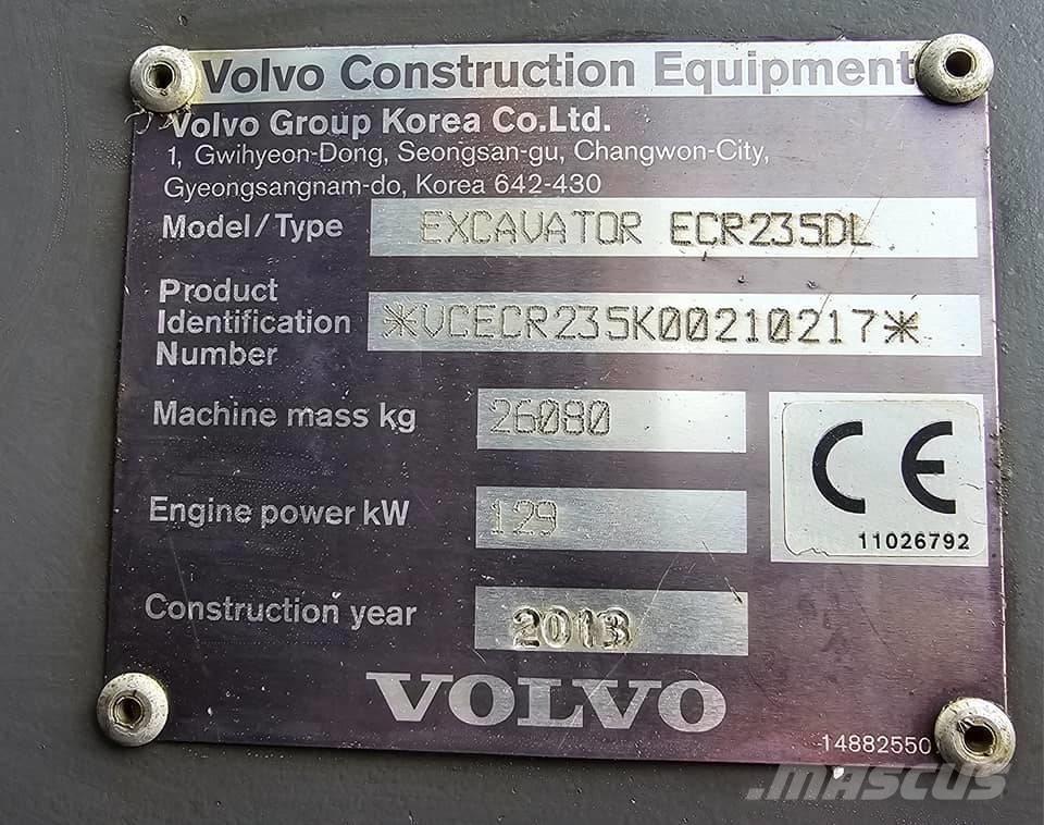 Volvo ECR235 DL Rupsgraafmachines