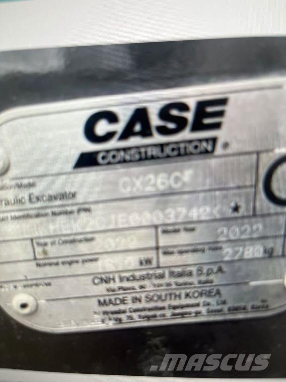 CASE CX26c Minigraafmachines < 7t