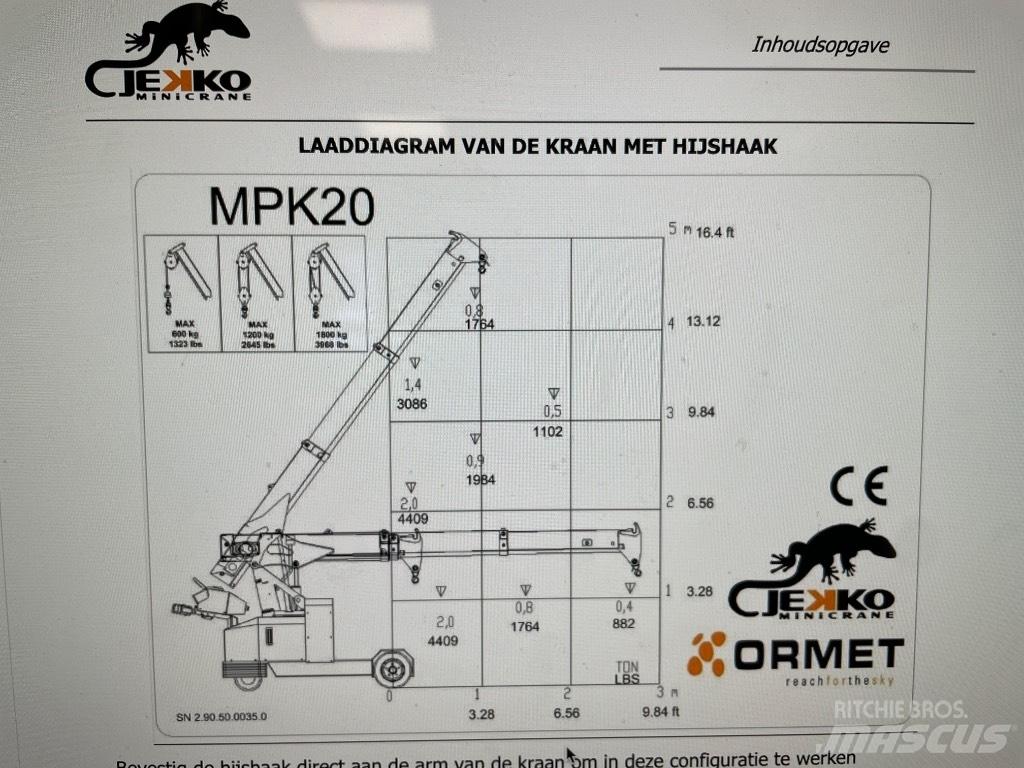 Jekko MPK 20 W Mini hijskraan