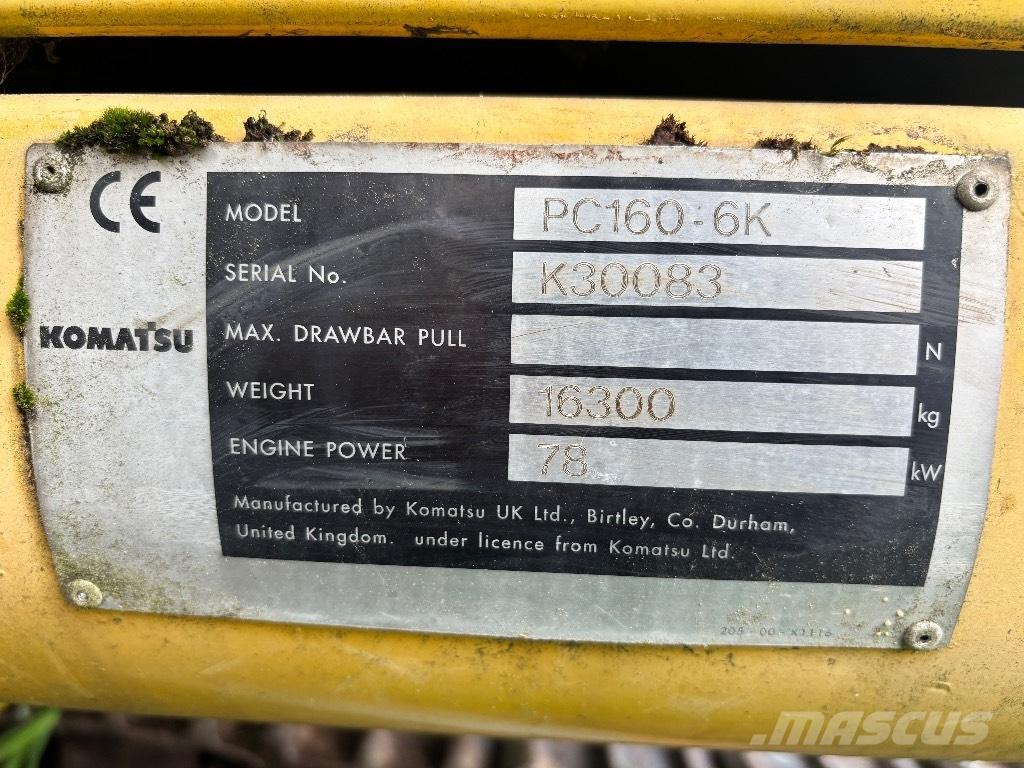 Komatsu PC 160-6K Rupsgraafmachines