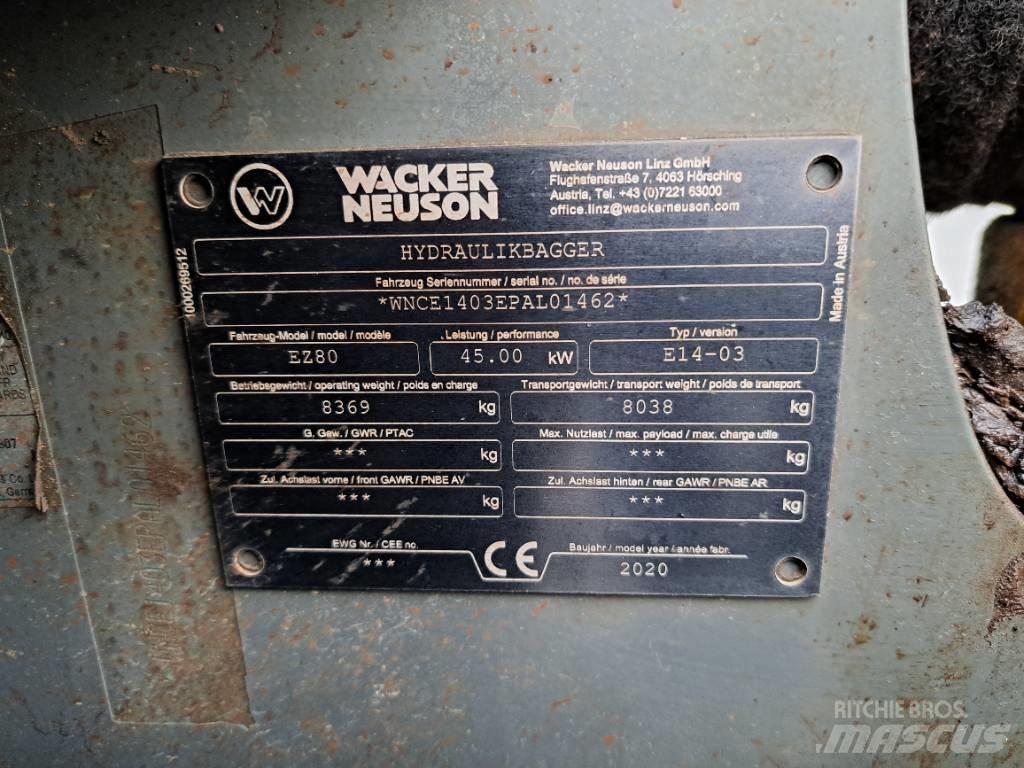 Wacker Neuson EZ80 Rupsgraafmachines
