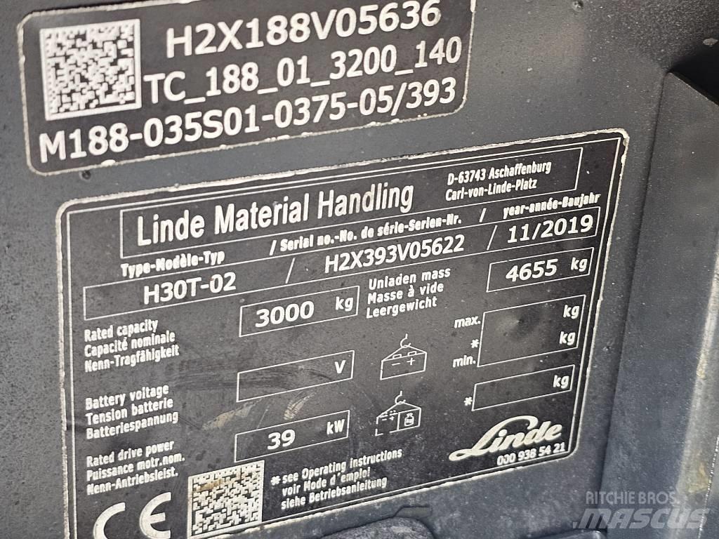 Linde H30T-02 LPG heftrucks